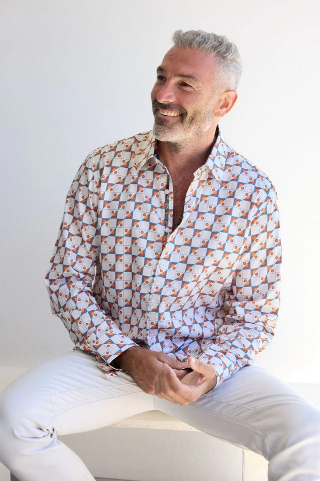 john lennon english laundry dress shirts John Lennon by English Laundry Button Front Shirt Small Multicolor Long  Sleeve